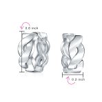 Two Tone Love Knot Symbol Infinity Huggie Mini Hoop Earrings Gold Plated .925 Sterling Silver - Image 7