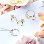 Western Jewelry Boho Tribal Style Stud Earrings with Crescent Moon Design - Image 10
