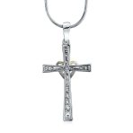 CZ Pave Accent Heart Infinity Cross Pendant Necklace Gold - Image 2