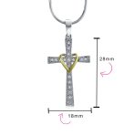 CZ Pave Accent Heart Infinity Cross Pendant Necklace Gold - Image 4