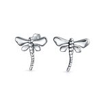 Dragonfly Firefly Filigree Stud Earrings Sterling Silver Tiny Nature Insects