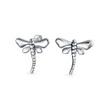 Dragonfly Firefly Filigree Stud Earrings Sterling Silver Tiny Nature Insects