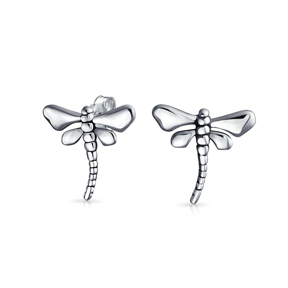 insect-dragonfly-stud-earrings-silver_pmr-s11132-az_1 Dragonfly Firefly Filigree Stud Earrings Sterling Silver Tiny Nature Insects - Image 1