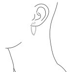 Inside Out Cubic Zirconia Pave CZ Large Heart Shaped Hoop Earrings 1.5 Inch Diameter - Image 4