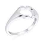 Open Heart I Love You Sign Language Promise Ring .925 Silver - Image 2