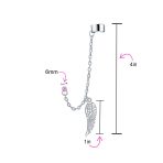 Trendy Unisex Ear Cuff Cartilage Angel Wing Feather Helix Chain Earring Crystal - Image 3