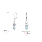 Celtic Knot Oval Natural Stones Dangle Earrings .925 Sterling Silver - Image 16