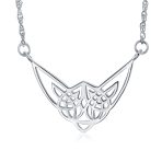 Good Luck Heart Trinity Irish Love Knot Collar Necklace Sterling Silver Celtic - Image 2