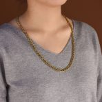 Heavy Solid 7MM Gold Plated Stainless Steel Figaro Chain Necklace 24 Inch - Image 3