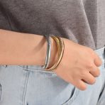 i Omega Cobra Bangle Interlocking Bracelet Rose Gold Plated Large Wrist 8.5 Inch - Image 8