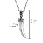Italian Horn Pendant Necklace Sterling Silver with Chain Protection Amulet - Image 2