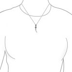 Italian Horn Pendant Necklace Sterling Silver with Chain Protection Amulet - Image 3