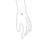 Tiny Simple Turkish Evil Eye Charm Bracelet Accent CZ Sterling Silver - Image 4