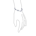 Turkish Blue Evil Eye Strand Bracelet with CZ Accents and Blue Braided Cord - Image 2