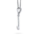 Delicate Pave CZ Block Letter Alphabet Pendant Necklace Sterling Silver - Image 24