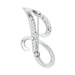Large Statement ABC Pave Crystal Monogram Brooch Pin Silver or Gold Plated - Image 15