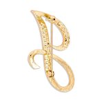 Large Statement ABC Crystal Letters Initial Scarf Lapel Pin Brooch Gold Plated - Image 10