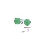 8MM Natural Gemstone Drop Ball Earrings Silver Birthstone - Image 35