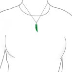 Protection Tooth Amulet Green Jade Gemstone Pendant Necklace - Image 2