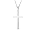 Unisex Sterling Silver Jesus Cross Pendant Necklace - Simple Religious Design - Image 2