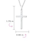 Unisex Sterling Silver Jesus Cross Pendant Necklace - Simple Religious Design - Image 4