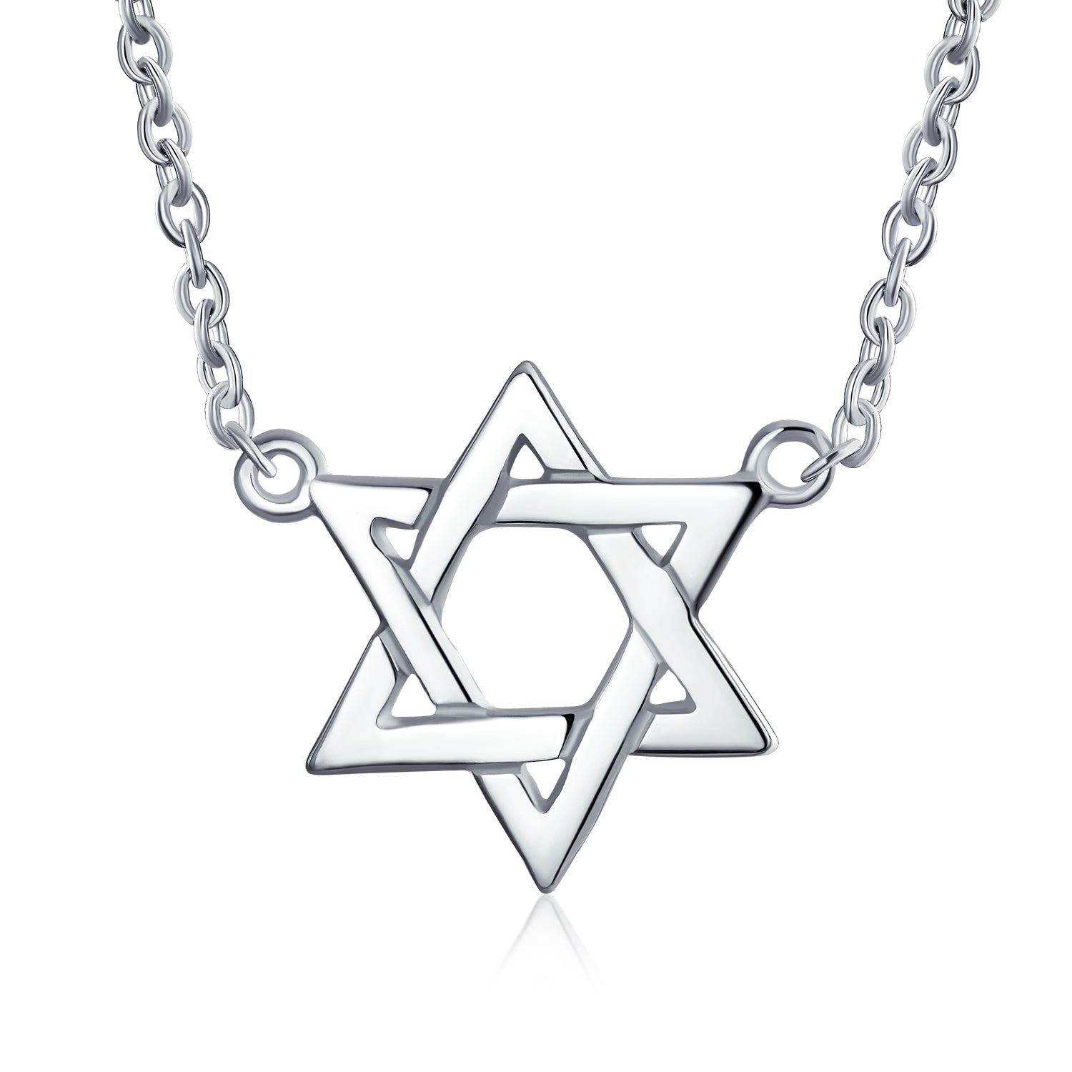jewish-menorah-pendant-silver-necklace_pfs-15-0721s-az_1 Traditional Magen Judaic Star Of David Pendant Necklace 14K Gold Plated Silver - Image 1