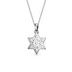 Small Hanukkah Magen Judaica Star Of David Pendant Necklace in Sterling Silver - Image 2
