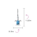 Nautical Opal Sea Turtle Dangle Gemstone Earrings in Sterling Silver - Image 7