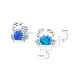Gemstone Pink Blue White Opal Stud Earrings Sterling Silver October Birthstone - Image 13