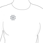 Large Winter Swirl CZ Snowflake Brooch Pin Silver Plated Brass for Holiday Party - Image 3