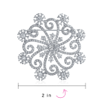 Large Winter Swirl CZ Snowflake Brooch Pin Silver Plated Brass for Holiday Party - Image 4