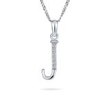 Delicate Pave CZ Block Letter Alphabet Pendant Necklace Sterling Silver - Image 8