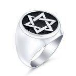 Religious Magen Judaic Star Of David Signet Band Ring Silver Stainless Steel
