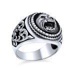 Mens Silver Ring Vintage Style King Kong Ape Signet Gorilla Face .925 Sterling - Image 2