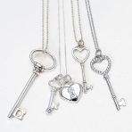 Key to Her Heart Love Lock & Key, Heart Charm Pendant Necklace .925 Sterling Silver - Image 6