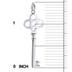 Crown Key Shape Pendant Necklace in Polished Sterling Silver - Image 3