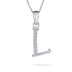 Delicate Pave CZ Block Letter Alphabet Pendant Necklace Sterling Silver - Image 10