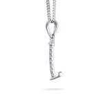 Delicate Pave CZ Block Letter Alphabet Pendant Necklace Sterling Silver - Image 26