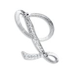 Large Statement ABC Pave Crystal Monogram Brooch Pin Silver or Gold Plated - Image 17