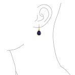 Gemstone Jewelry Set Teardrop Drop Earring Fish Hook Gold Plated - Image 9