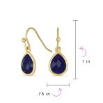 Gemstone Jewelry Set Teardrop Drop Earring Fish Hook Gold Plated - Image 13