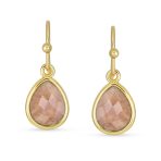 Gemstone Jewelry Set Teardrop Drop Earring Fish Hook Gold Plated - Image 6