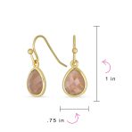 Gemstone Jewelry Set Teardrop Drop Earring Fish Hook Gold Plated - Image 14