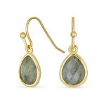 Gemstone Jewelry Set Teardrop Drop Earring Fish Hook Gold Plated - Image 3