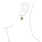 Gemstone Jewelry Set Teardrop Drop Earring Fish Hook Gold Plated - Image 12