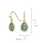 Gemstone Jewelry Set Teardrop Drop Earring Fish Hook Gold Plated - Image 16