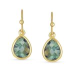 Gemstone Jewelry Set Teardrop Drop Earring Fish Hook Gold Plated - Image 8