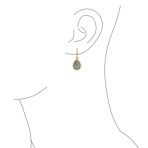 Gemstone Jewelry Set Teardrop Drop Earring Fish Hook Gold Plated - Image 11