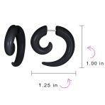 Round Swirl Spiral Tribal Fake Faux Ear Plug Taper Earrings Acrylic Resin Steel - Image 21