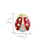 Lucky Ladybug Red Gold Enamel Crystal Brooche Pin for Lapel - Image 3